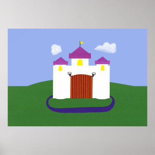 Poster Château Fairytale avec tourelles violettes (Devant)