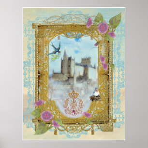 Poster Château Fairytale Dans Les Mistes, Paulette Kinney