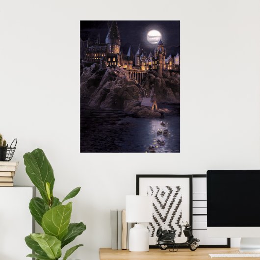 Poster Château Harry Potter | Grand lac à Hogwarts (Bureau à domicile)