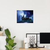 Poster Château Harry Potter | Hogwarts à la nuit (Bureau à domicile)
