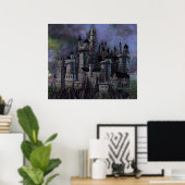 Poster Château Harry Potter | Magnifique Hogwarts (Bureau à domicile)