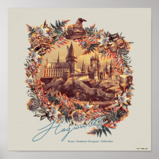 Poster CHÂTEAU HOGWARTS™ Graphique floral