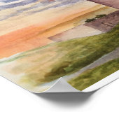 Poster Château irlandais et aquarelle paysage (Coin)