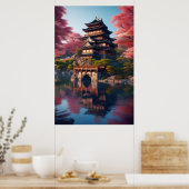 Poster Château japonais au bord de l'eau (Cuisine)