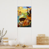 Poster Château Médiéval, Chevaliers & Princesse (Cuisine)