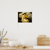 Poster Château Médiéval Femme Avec Lyre (Cuisine)