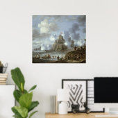 Poster Château méditerranéen assiégé des Turcs (Bureau à domicile)