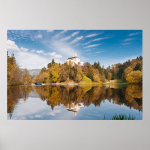 Poster Château reflété dans le lac. Copie de photo de