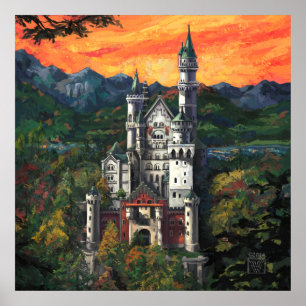 Poster Château Schloss Neuschwanstein