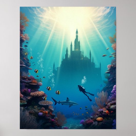 Poster château sous-marin caché (Devant)