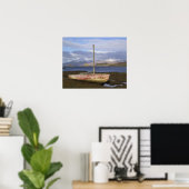 Poster Château Stalker avec un bateau de pêche au (Bureau à domicile)