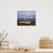 Poster Château Stalker avec un bateau de pêche au (Cuisine)