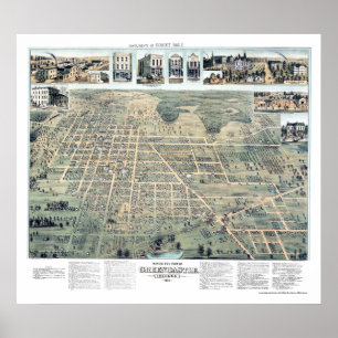 Poster Château vert, DANS la carte panoramique - 1886