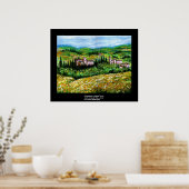 POSTER CHÂTEAUX EN CHIANTI PAYSAGE, CHAMPS DE FLEURS JAUN (Cuisine)