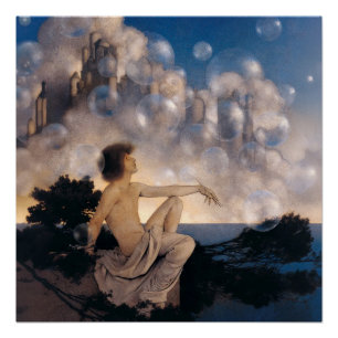 Poster Châteaux en Espagne de Maxfield Parrish 1904 Fanta
