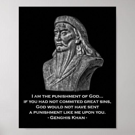 Poster Châtiment De Dieu - Citation De Genghis Khan (Devant)