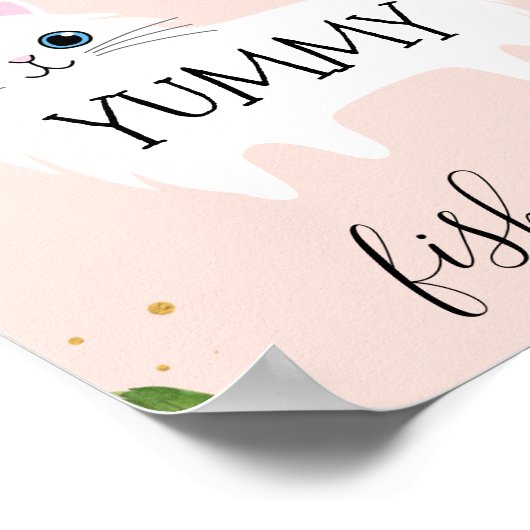 Poster Chaton Blanc Êtes-Vous Chaton Moi Signal Anniversa (Coin)