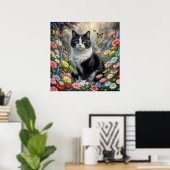 Poster Chaton dans le jardin de fleurs (Bureau à domicile)