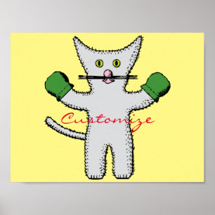 Poster Chaton de boxe avec des mitaines Thunder_Cove