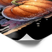 Poster Chaton de sorcière noire Halloween W/ Gourds Citro (Coin)