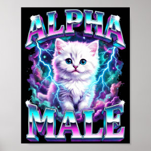 Poster Chaton mâle alpha drôle pour hommes femmes