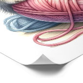 Poster Chaton mignon avec boule de fil Chat fantaisiste  (Coin)