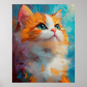 Poster Chaton Persan Raffiné — Illustration Douce Pastel