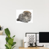 Poster Chaton perse (2 mois) en paille (Bureau à domicile)