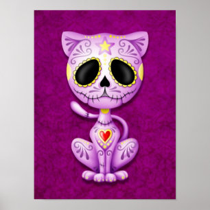 Poster Chaton pourpre de sucre de zombi