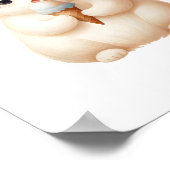 Poster Chaton Rond Mignon Pastel avec Cône de Glace (Coin)