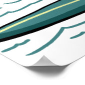 Poster Chaton Tabby Fun Surfant Nurserie Enfants Plage (Coin)