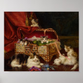 Poster Chatons dans un panier à couture | Jules Leroy (Devant)