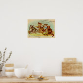 Poster Chatons de cartes de commerce victoriens jouant (Cuisine)
