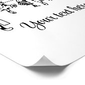 Poster Chatons suspendus mignons noir et blanc sur mesure (Coin)