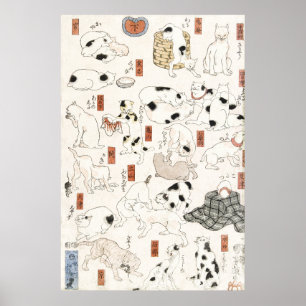 Poster Chats (1847-1850) Utagawa Kuniyoshi.