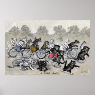 Poster Chats à vélo