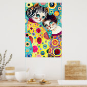 Poster Chats abstraits fous cool (Cuisine)