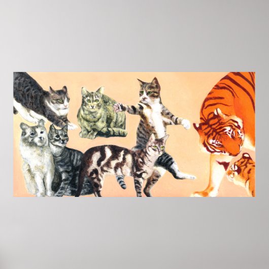 Poster Chats allant jouer (Devant)
