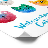 Poster Chats aquarelles et amis (Coin)