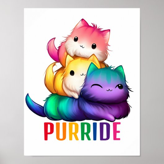 Poster Chats arc-en-ciel Purride (Devant)