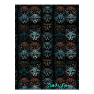 Poster Chats Beau Dark Personnaliser les amoureux Personn