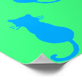 Poster Chats bleus fantaisistes Fun Forever Lime vert (Coin)