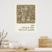 Poster Chats bondés - proverbes (Cuisine)