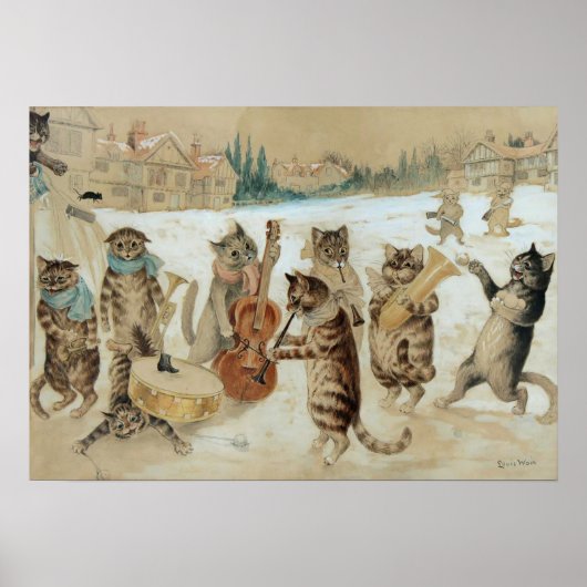 Poster Chats Carol Chant de Louis Wain (Devant)