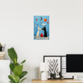 Poster Chats - Chat- un joan Miró Inspiré Graphisme (Bureau à domicile)