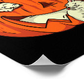 Poster Chats Citrouille sculpté Jack-o'-lantern Chat Hall (Coin)