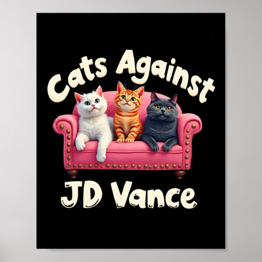 Poster Chats Contre Jd. Vance Chat sans enfant Lady Couch (Devant)