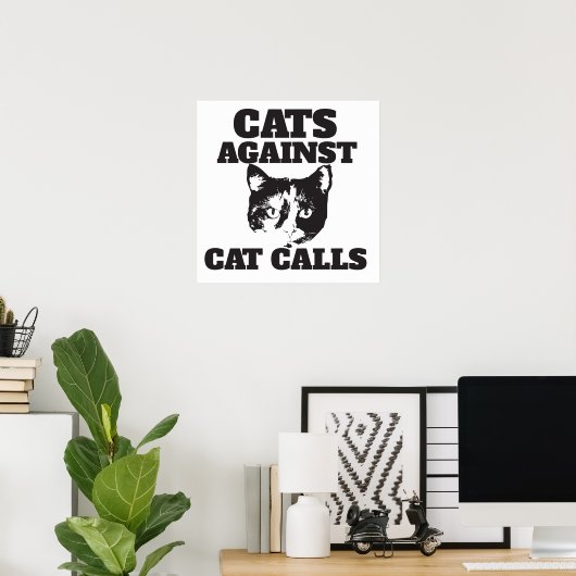 Poster Chats contre les appels de chat (Bureau à domicile)