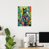 Poster Chats dans la jungle Abstraite colorée (Bureau à domicile)