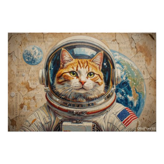 POSTER CHATS DANS L'ESPACE 4 (Devant)
